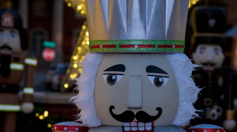 These are the nutcrackers who help welcome the holiday season in Alpharetta. (Courtesy the Alpharetta Chamber of Commerce)