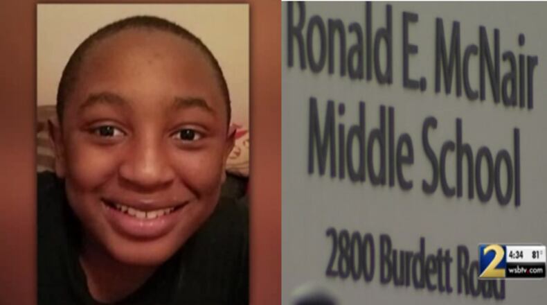 12-year-old Shemar Coakley disappeared from Ronald E. McNail Middle School in Fulton County for about two hours Monday, the school said.