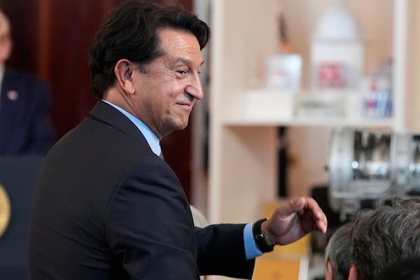The fast pace of construction was frequently cited as a positive by Hyundai officials, including Hyundai Motor Group CEO José Muñoz, as the company aims to introduce 23 new EV models and manufacture 1.44 million battery-powered cars annually by 2030. (Alex Brandon/AP)