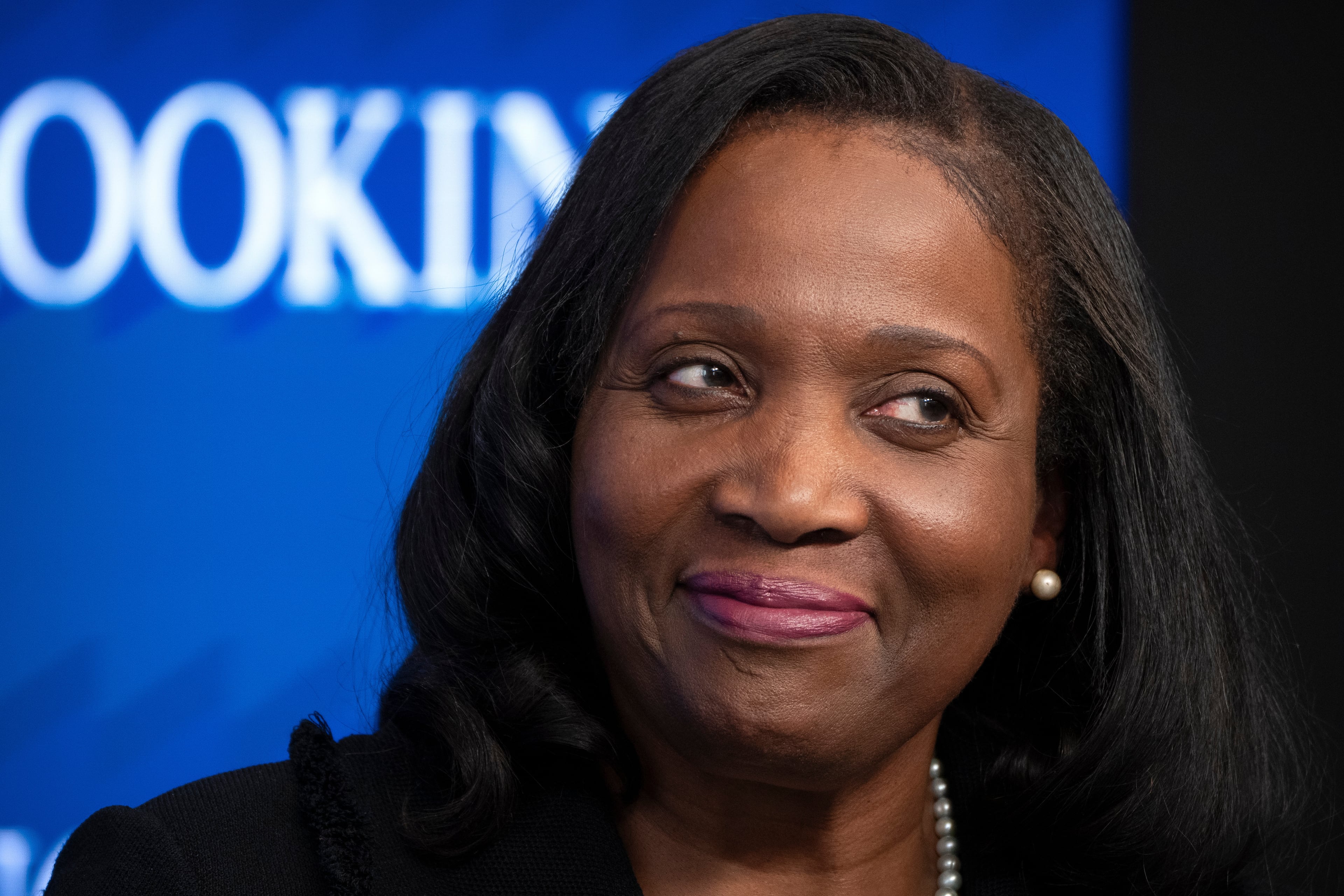 Lisa Cook, a member of the Federal Reserve Board, attended an event at the Brookings Institution in Washington earlier this month. (Mark Schiefelbein/AP)