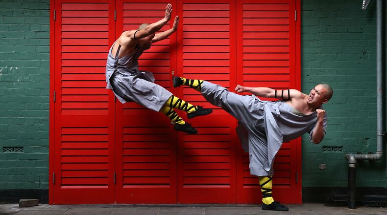 Shaolin monks show off some moves in London's Chinatown on February 23, 2015. The monks practice Shaolin Kung Fu, which is believed to be the oldest institutionalised style of kung fu. (Carl Court/Getty Images)