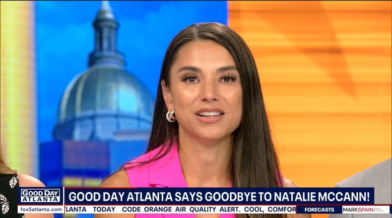 Natalie McCann says goodbye to Fox 5 after a decade, including a lengthy run on "Good Day Atlanta," on Friday, June 5, 2026. (Fox 5)