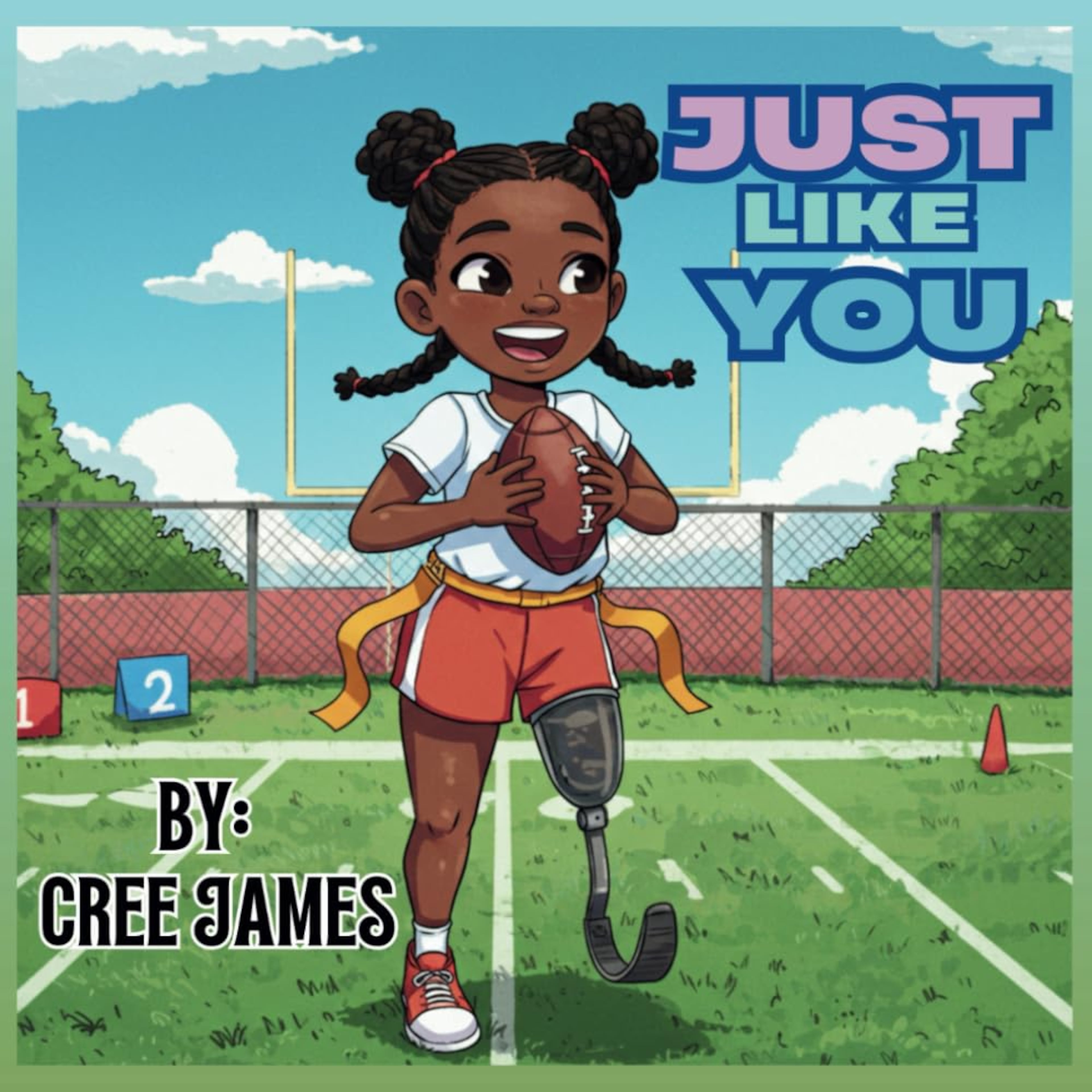 Twelve-year-old Cree James released her self-published book "Just Like You" in April — a 26-page illustrated paperback inspired by her own life and dedicated to children with limb differences and other disabilities. (Courtesy of Latara Robbins)
