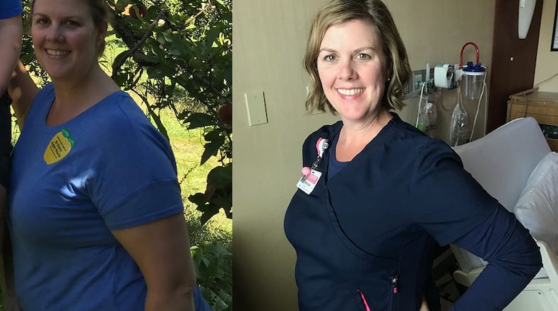 In the photo on the left, taken in July 2017, Melissa Donovan weighed 213 pounds. In the photo on the right, taken in March, she weighed 178 pounds. (All photos contributed by Melissa Donovan)