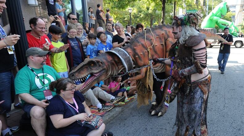 The annual Dragon Con parade through downtown Atlanta, which steps off at 10 a.m. this Saturday, Sept. 1, will include about 3,200 participants, and draw 65,000 viewers. FILE PHOTO/JOHNNY CRAWFORD