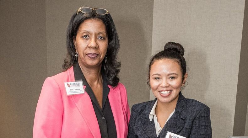 The Georgia Diversity Council recently honored Mary Chatman, WellStar senior vice president and president of WellStar Kennestone Hospital, with its Leadership Excellence Award at the organization s Ninth Annual Leadership Conference. The award recognizes Chatman s excellence in hospital administration, dedication to the healthcare profession and involvement in WellStar s diversity and inclusion efforts. She is pictured here with Jalyn Radziminski of the Georgia Diversity Council (right).