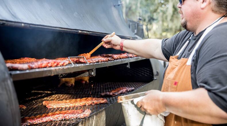 Jonathan Fox of Atlanta's Fox Bros. Bar-B-Q donates his time to the Firebox Initiative's BBQ on the Bluff fundraiser. Courtesy of Firebox Initiative