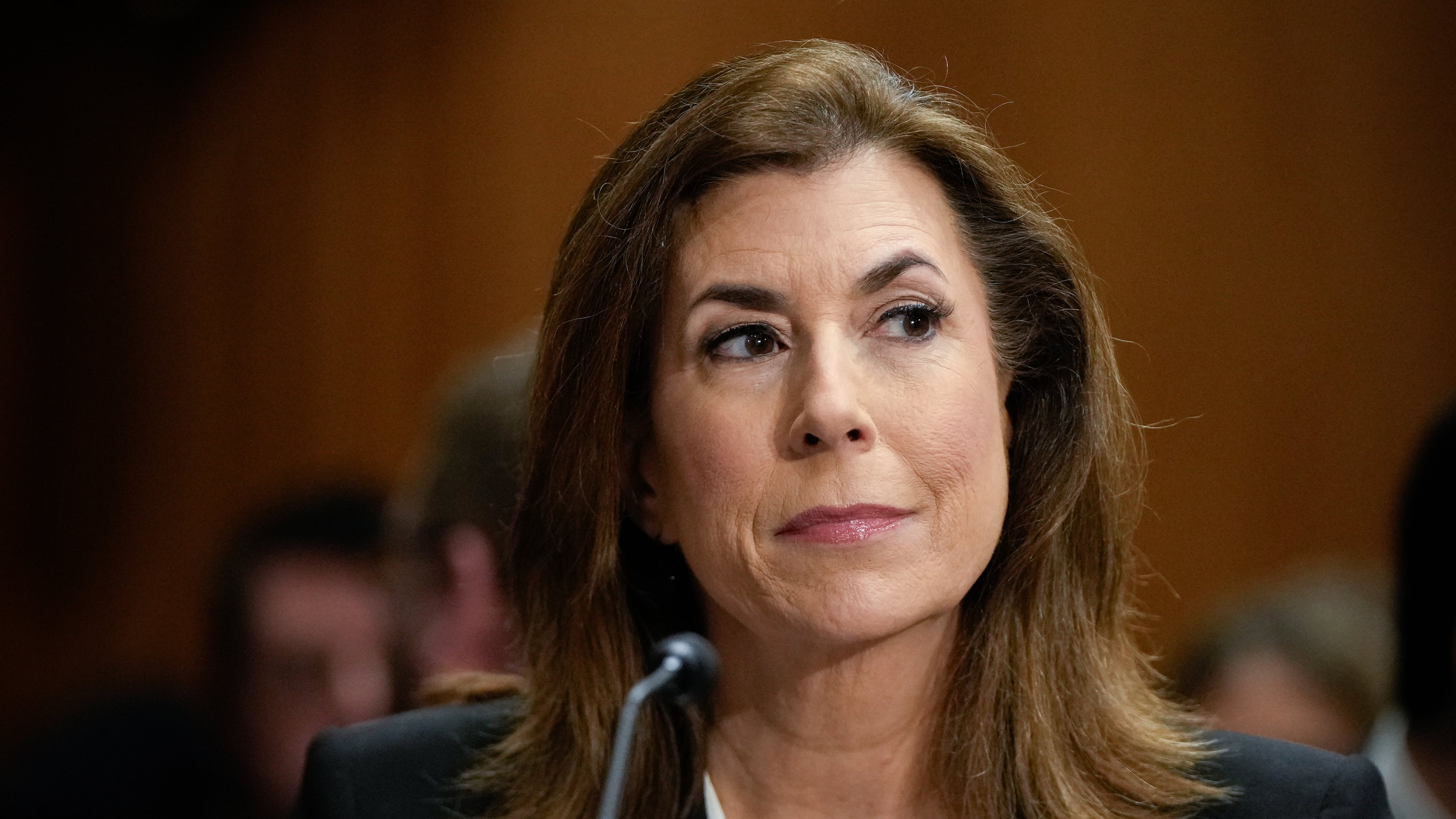 Tammy Bruce arrives to a Senate Foreign Relations Committee confirmation hearing on her nomination to be the deputy representative to the United Nations, Wednesday, Nov. 19, 2025, on Capitol Hill in Washington. (AP Photo/Julia Demaree Nikhinson)