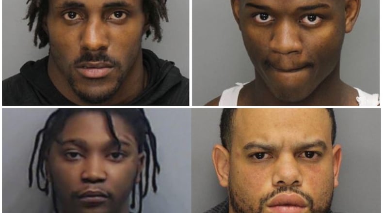 Mugshots, clockwise starting from the upper left: Akebren Ralls, Jai’len Edwards, Justin Mosley and Issiah Hightower.