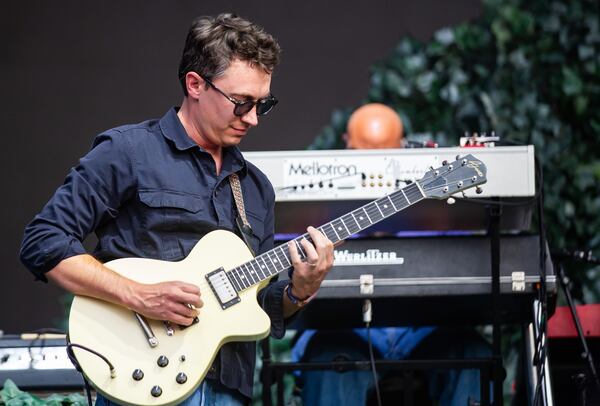 Guitarist Heath Fogg, shown playing at Shaky Knees last September, says he's always enjoyed being part of a two-guitar attack with Brittany Howard. (Ryan Fleisher for the AJC)