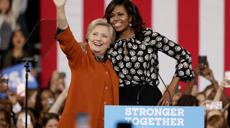 Hillary Clinton has not stopped in Georgia since February. And top Clinton surrogates such as Michelle Obama, Bernie Sanders and Joe Biden are spending the closing days of the race in neighboring North Carolina and Florida. While the Democrats are making a play for several traditionally Republican states, such as Arizona, Indiana and Missouri, Clinton’s campaign has largely bypassed Georgia, and the reason could be that the state’s Democratic candidate for the U.S. Senate, Jim Barksdale, is trailing way behind Republican U.S. Sen. Johnny Isakson in their race. (AP Photo/Chuck Burton)