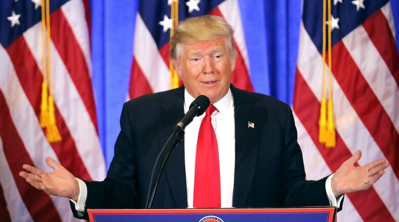 In a Jan. 11 news conference, President-elect Donald Trump told reporters he was transferring operation of businesses to his sons, despite calls for stricter measures. Atlanta attorney Stefan Passantino, recently appointed deputy White House counsel for ethics and compliance issue, will have responsibility to advise Trump and his cabinet on ethical issues and conflicts of interest. GETTY IMAGES