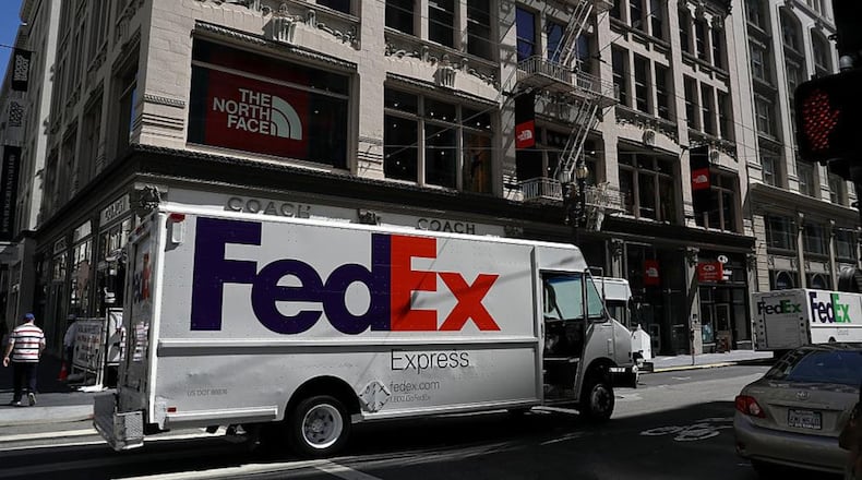 A FedEx truck crashed on an Arkansas highway on Friday.