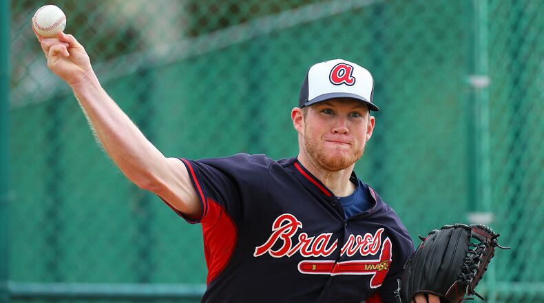 On Thursday, Feb 26, 2015, then-Braves closer Craig Kimbrel throws in the bullpen before facing Braves batters at spring training in Lake Buena Vista, Fla.