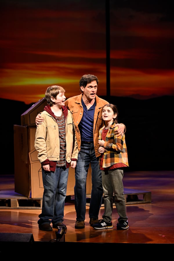 Yair Keydar (from left), Steven Pasquale and Keenan Barrett play members of a Catholic family piecing their lives together following the death of the boys' mother. (Courtesy of Greg Mooney)