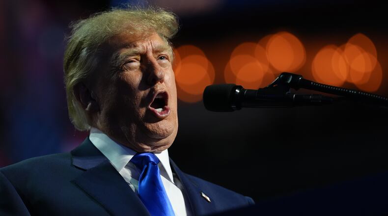 President Donald Trump speaks during the RNC Midterm Convention, Wednesday, Sept. 9, 2026, at the American Airlines Center in Dallas. (AP Photo/Jacquelyn Martin)