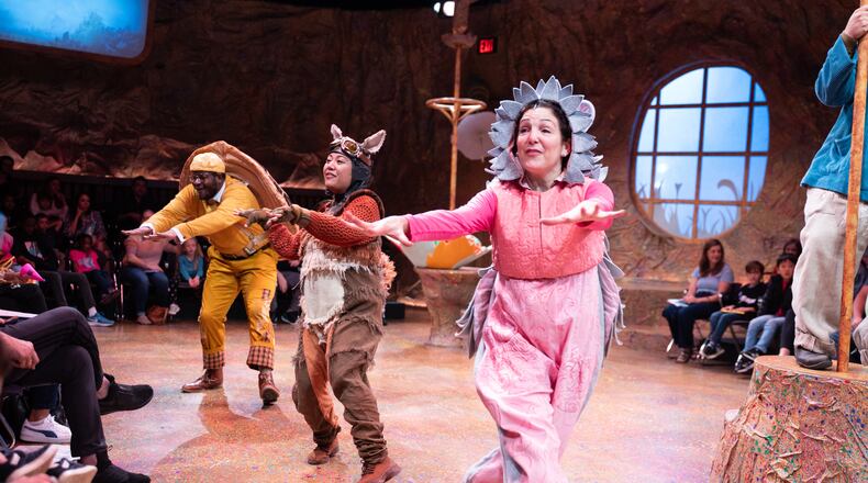 Jontavious Johnson (from left), Shelli Delgado and Pamela Gold in Alliance Theatre’s "Into the Burrow." (Photos by Greg Mooney)