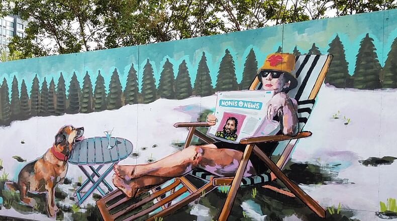 Jurell Cayatano's mural is tucked away toward the end of the alley to the right of Noni’s Restaurant at 357 Edgewood Ave. Courtesy of streetartmap.org