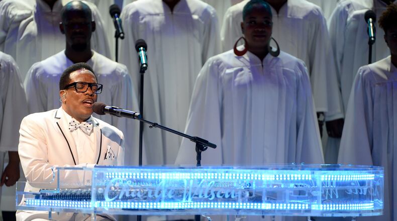 LOS ANGELES, CA - MARCH 15: Singer Charlie Wilson performs onstage during BET Celebration of Gospel 2014 at Orpheum Theatre on March 15, 2014 in Los Angeles, California. (Photo by Jason Kempin/Getty Images for BET) Charlie Wilson (shown performing at a BET gospel event in March), brought his own form of preaching to Chastain. Photo: Getty Images.