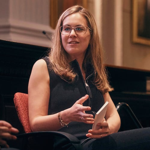 FILE - Danielle Sassoon, the former interim U.S. attorney who quit rather than dropping a criminal case against New York Mayor Eric Adams, attends a Women in White Collar event in New York on May 13, 2025. (AP Photo/Andres Kudacki, File)