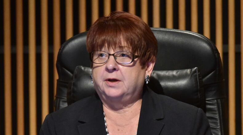 Gwinnett County Commission Chairman Charlotte Nash during a 2016 meeting. HYOSUB SHIN / HSHIN@AJC.COM