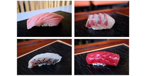 A selection of nigiri from Chef Leonard Yu of Omakase Table in West Midtown. Aug. 14, 2023 (Credit: Omakase Table/Brandon Amato)