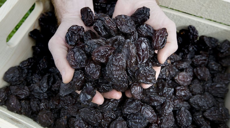 Sunsweet prunes on Wednesday, March 26, 2014 in Yuba City, Calif. where they process millions of plums into prunes. (Randy Pench/Sacramento Bee/TNS)
