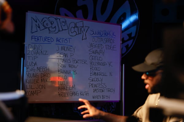 Dupri works in his studio, Friday, Sept. 5, 2025. (Natrice Miller/AJC)