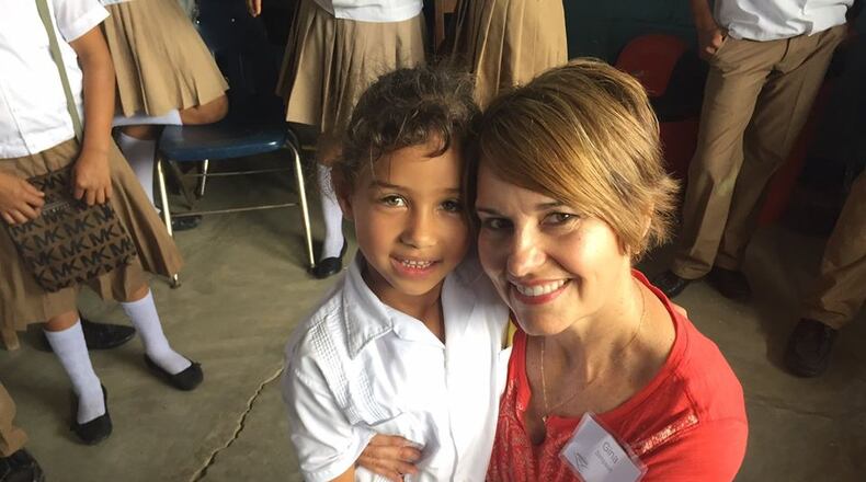 Gina Simpson in Honduras on the annual Atlanta Rotary trip to build schools. (Credit: The Rotary Club of Atlanta)