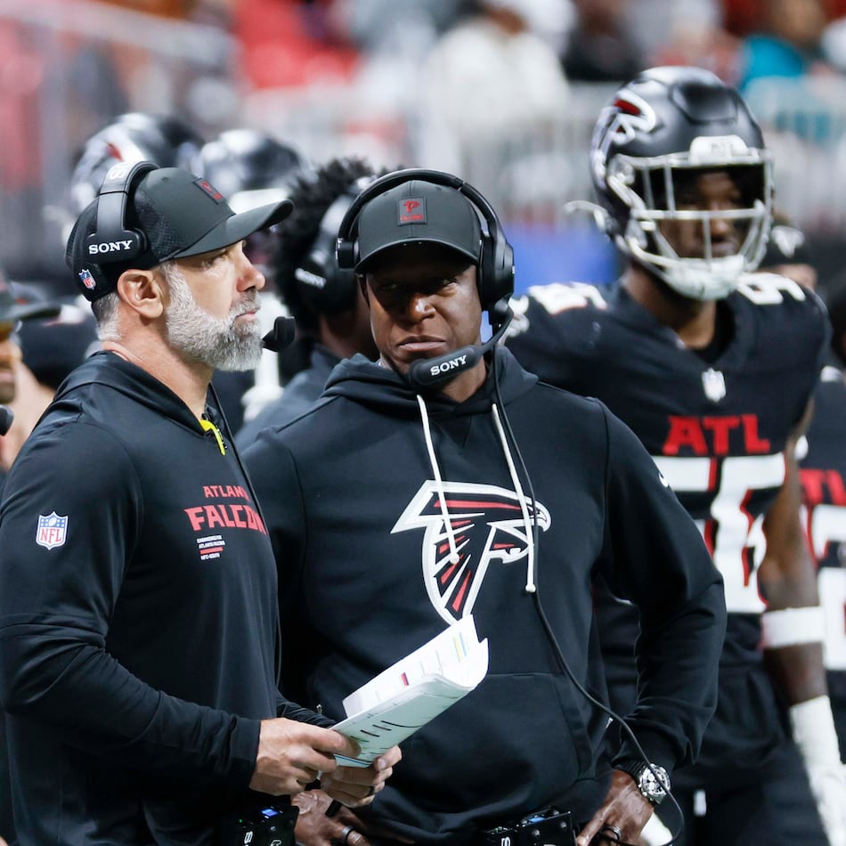 With a 3-6 record halfway through the season and at least two bad losses, coach Raheem Morris isn't the only Falcon not making the grade so far. (Miguel Martinez/AJC)