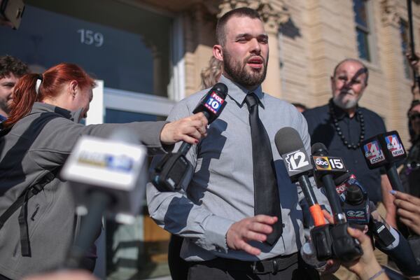 FILE - Lori Vallow Daybell's son Colby Ryan addresses the media during the hearing for Daybell on Friday, March 6, 2020, in Rexburg, Idaho. Daybell who is charged with felony child abandonment after her two children went missing nearly six months ago had her bond reduced to $1 million by an Idaho judge on Friday. (John Roark/The Idaho Post-Register via AP, Pool, File)