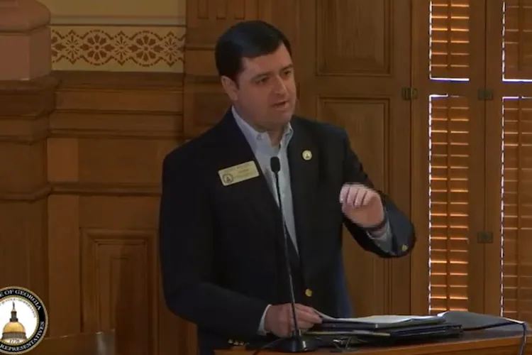 Rep. Scott Hilton, R-Peachtree Corners, sponsored last year's bill banning cellphones in elementary and middle schools. The Georgia General Assembly is considering extending that ban to high schools. (Georgia General Assembly/Screenshot)