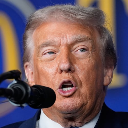 President Donald Trump speaks at the McDonald's Impact Summit, Monday, Nov. 17, 2025, in Washington. (AP Photo/Alex Brandon)