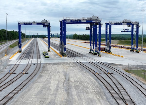 The Georgia Ports Authority projects the inland port in Gainesville will handle 100,000 containers annually by 2036, up from 26,000 in its first 12 months. (Hyosub Shin/AJC)