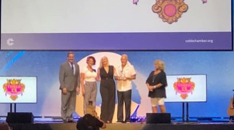 In business for 46 years, Three-13 Salon, Spa & Boutique has been named the 2020 Small Business of the Year by the Cobb Chamber. Managing partner Lester Crowell is assisted by his business partners Marian Crowell and Joseph Tony Lacey. (Courtesy of Cobb Chamber)