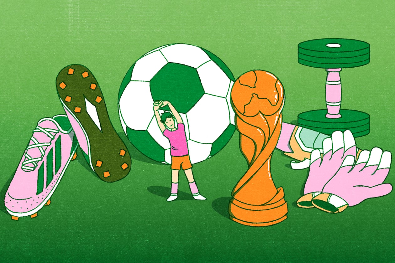 Before sprinting onto the field, soccer players of all levels can reduce their risk of injury by following these practical tips. (Illustration: Suejee Lee for the AJC)