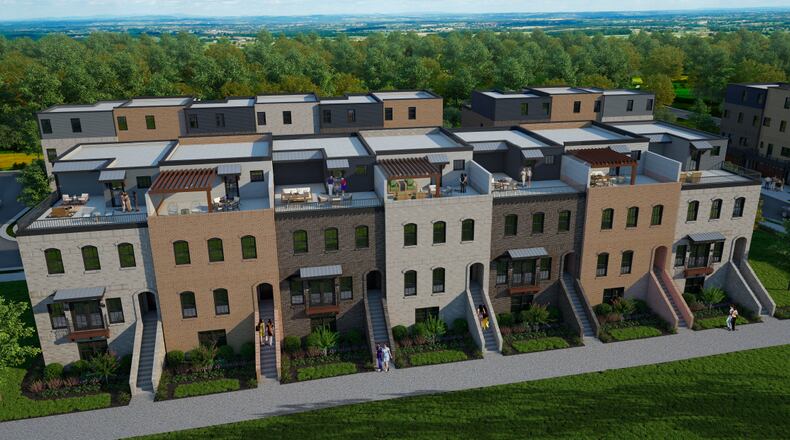 A rendering of the townhomes proposed by Kittle Homes. (Courtesy City of Sugar Hill)