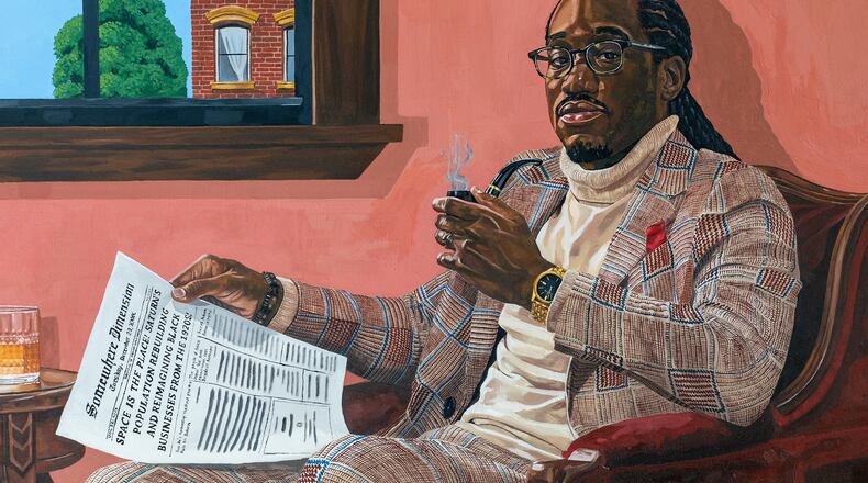 A detail from Antonio Scott Nichols' painting "Rememory" (2023) in oil on canvas.
(Courtesy of UTA Artist Space)