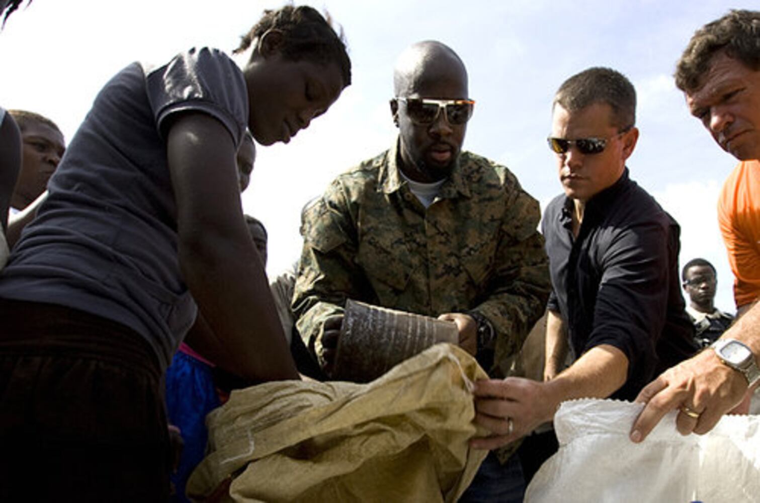 Matt Damon, Wyclef Jean help Haiti