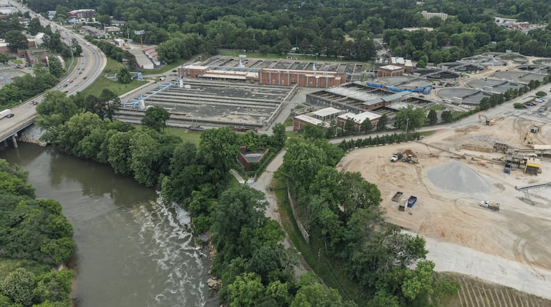 A drone image of the R.M. Clayton Water Reclamation Center taken by the Chattahoochee Riverkeeper on May 7, 2024. SPECIAL