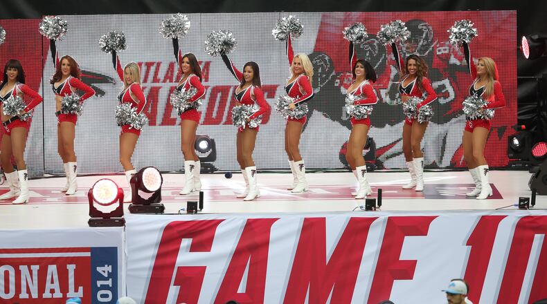 Detroit Lions v Atlanta Falcons, NFL International Series at Wembley Stadium in London. 26/10/14, photo: DAVE SHOPLAND /NFL Atlanta falcon's Cheerleaders
