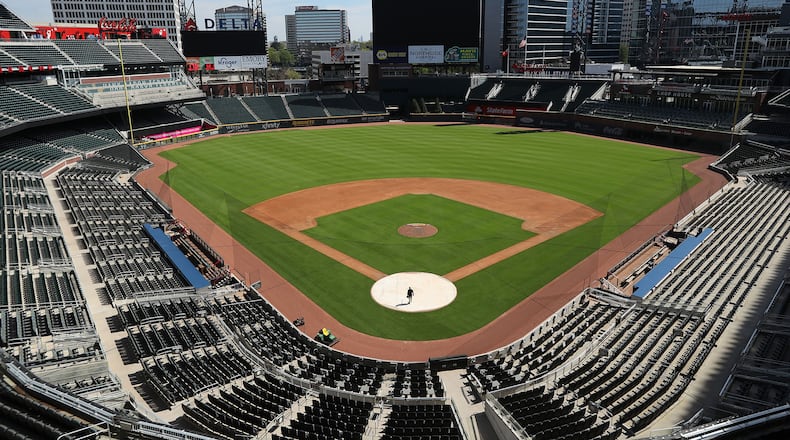 Truist Park on April 1, 2020, in Atlanta. In response to Georgia's new voting law, Major League Baseball announced that it will move it's All-Star Game from the park. (Curtis Compton/Atlanta Journal-Constitution/TNS)
