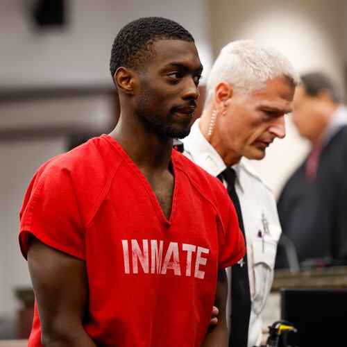 Terrion Arnold, a Detroit Lions cornerback, leaves during the conclusion of his pretrial detention hearing at the Hillsborough County Courthouse on Monday, June 29, 2026, in Tampa, Fla. (Jefferee Woo/Tampa Bay Times via AP)
