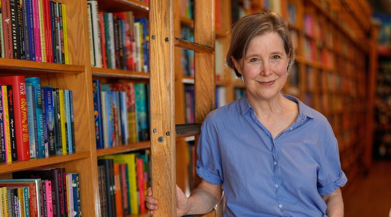 FILE - Author Ann Patchett poses for a portrait at her bookstore in Nashville, Tenn., on April 22, 2026. (AP Photo/George Walker IV, File)
