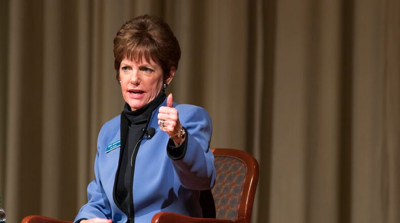Mary Norwood, executive director of the Buckhead Council of Neighborhoods, laid out a 12-point plan to about 75 residents and public officials, including Atlanta City Council President Felicia Moore, at Peachtree Presbyterian Church. The proposed comprehensive plan would combine the efforts of residents, businesses, public officials and Fulton County courts and magistrate judges. (AJC Photo / Alyssa Pointer)