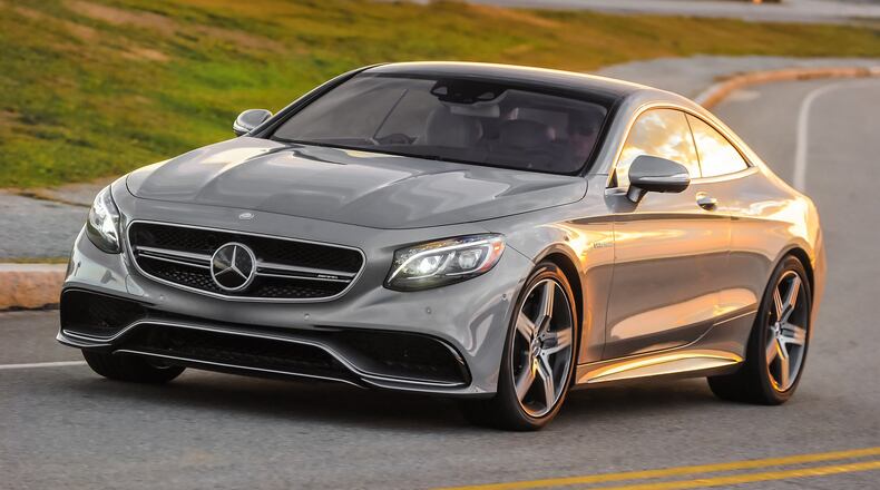 The 2015 Mercedes-Benz S63 Coupe turns into corners with far more aggression and grace than any cruiser-size vehicle should possess, leaning slightly but clinging to curves with formidable all-wheel-drive grip. (Photo courtesy Mercedes-Benz/TNS)