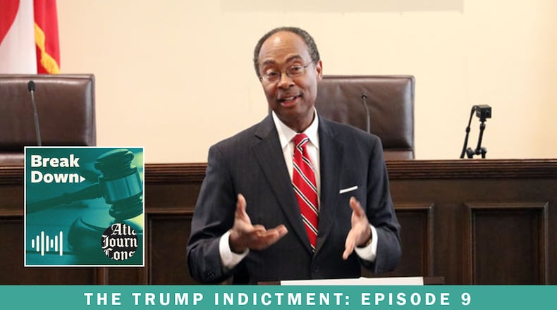 U.S. District Court Judge Steve Jones, shown here in 2018, denied former White House chief of staff Mark Meadows' bid to remove his case to U.S. District Court in Atlanta. The order's implications are the subject of the lastest episode of the AJC's "Breakdown" podcast. (University of Georgia School of Law)