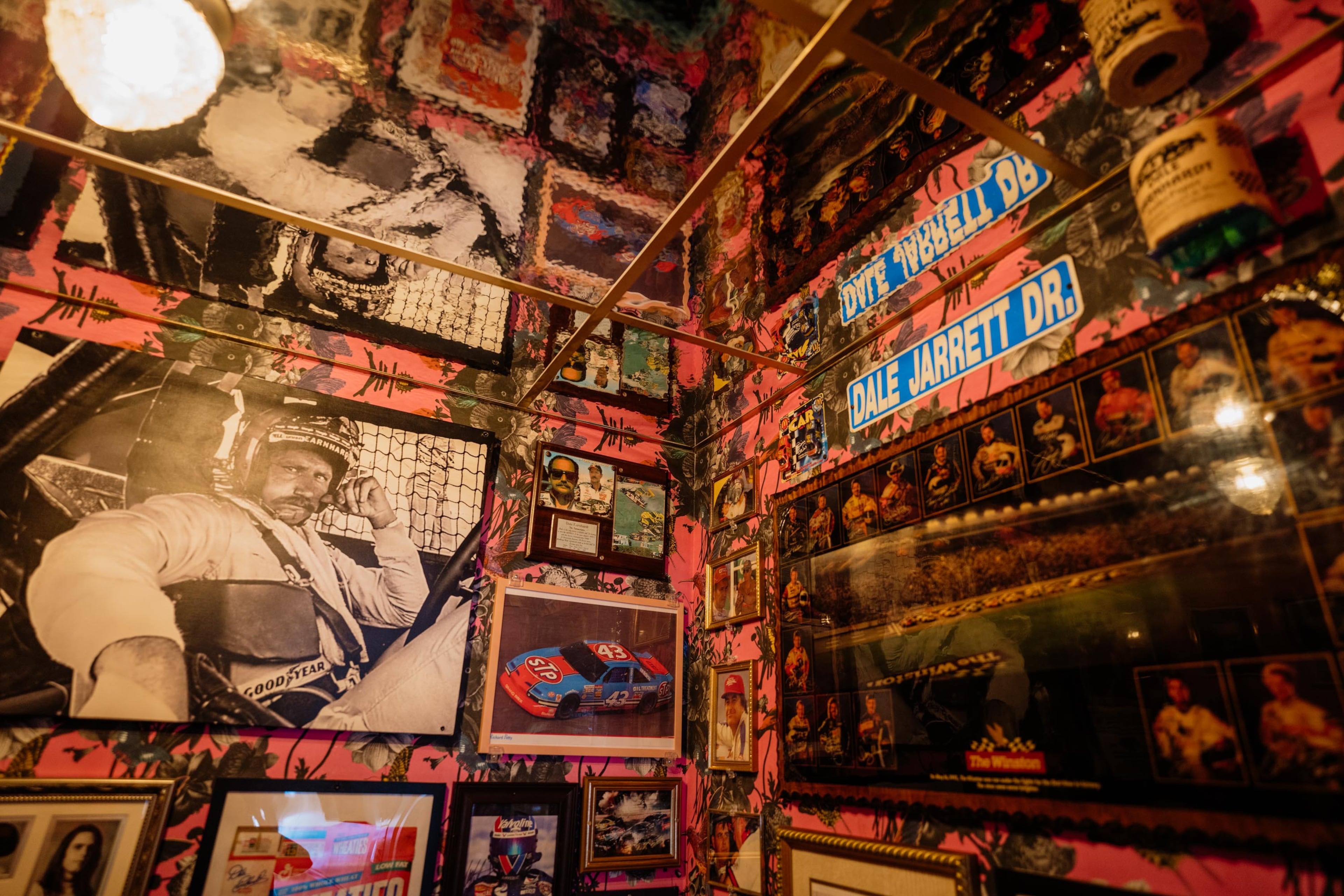 The decor at Mothers Best leans into nostalgia, including tributes to NASCAR. (Courtesy of Mothers Best)