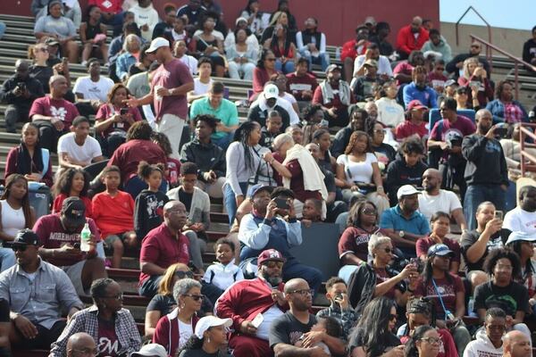 Alumni, parents and students from First Five Hundred gathered in the stands during Morehouse vs Miles College - Miles Pierre, The Maroon Tiger