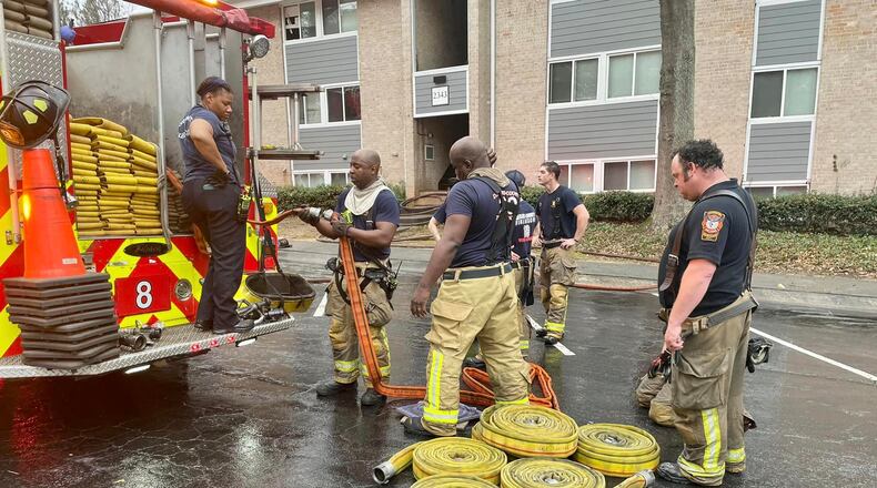 Several families were displaced Thursday morning in a DeKalb County fire.